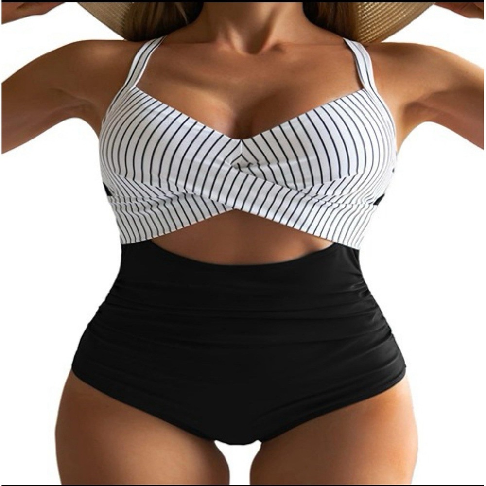 Eomenie Women's One Piece Swimsuits Tummy Control Cutout High Waisted - M